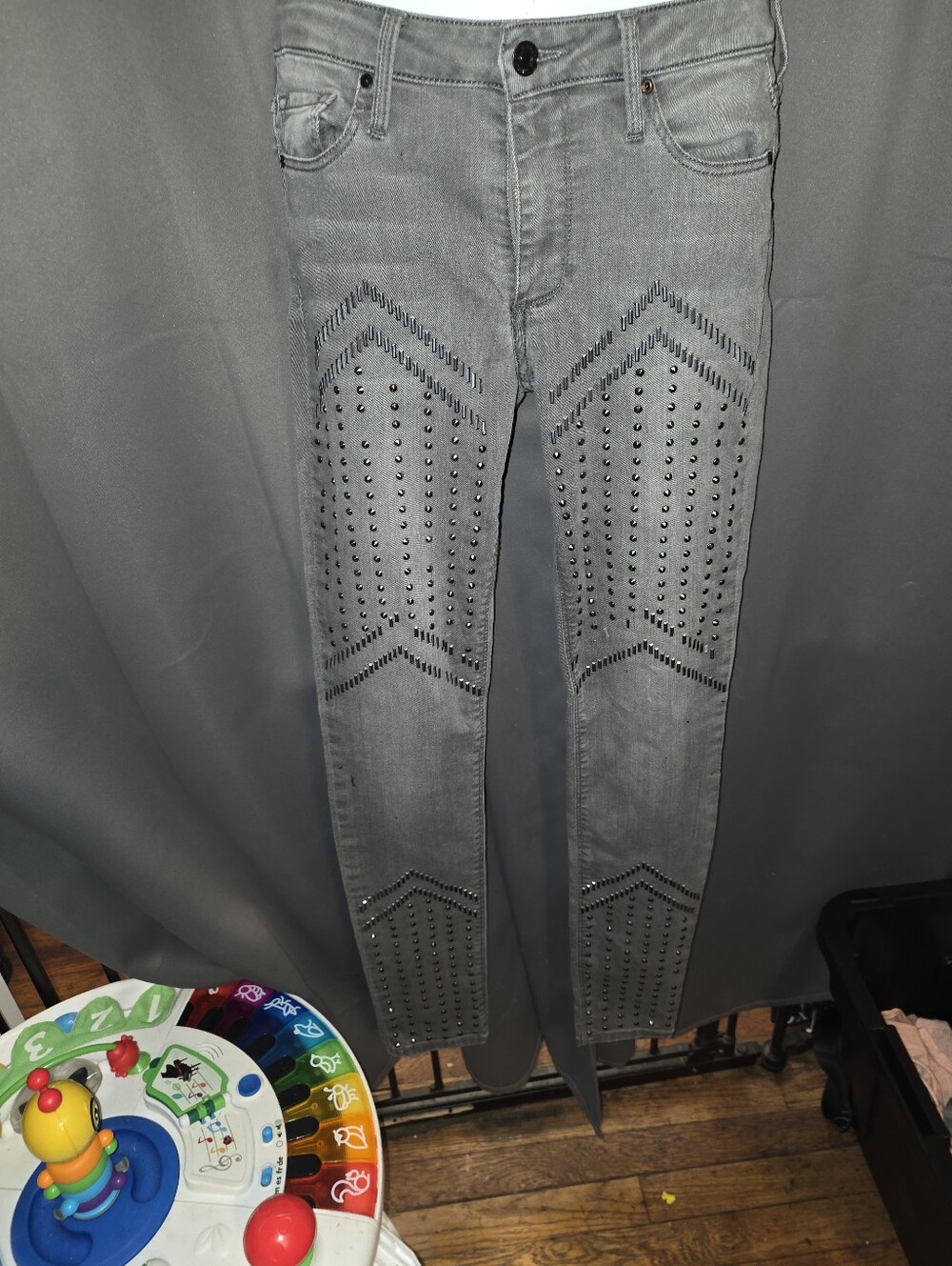 Black Orchid Grey Studded Skinny Jeans 26